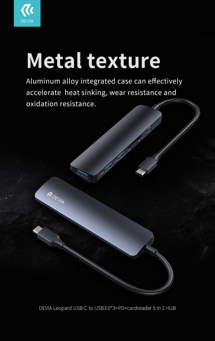HUB 5 in 1 da Tipo-C a Lettore card Usb 3 e carica PD