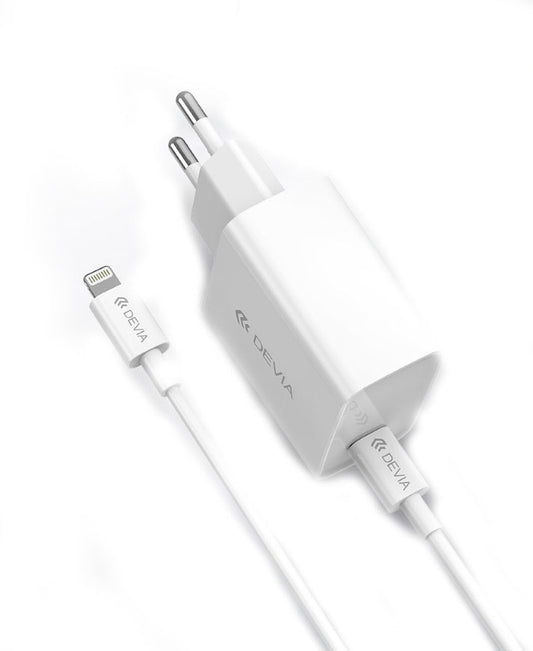 Devia - Set Carica batteria rapido PD 20W e Cavo da Tipo-C e Apple - DECHGPDS293