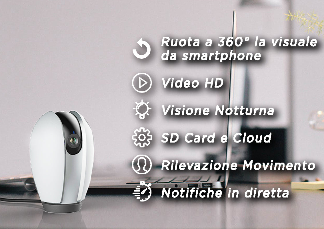 Homcloud - Telecamera wi-fi Speed 4S Pan&Tilt
