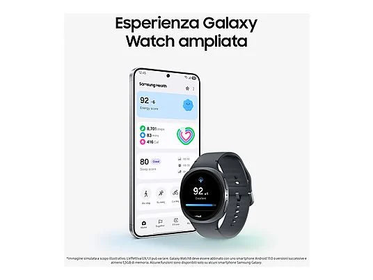 SMARTWATCH SAMSUNG Galaxy Watch8 44mm, Graphite , confezione aperta, prodotto Gia Attivato